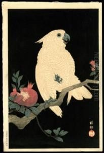 Parrot And Pomegranate by Ohara Koson