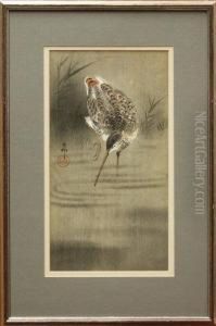 Geese And Snowy Reeds by Ohara Koson