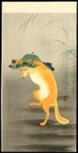 Dancing Fox by Ohara Koson
