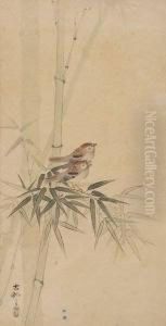 Two Birds And Bamboo by Ohara Koson