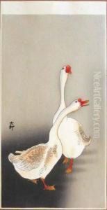 Two Geese by Ohara Koson