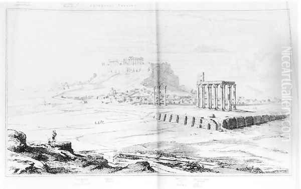 South view of the Acropolis, Athens, from the left bank of the Ilissus, from 'Topography of Athens' - view 1