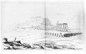 South view of the Acropolis, Athens, from the left bank of the Ilissus, from 'Topography of Athens' by Charles Robert Cockerell