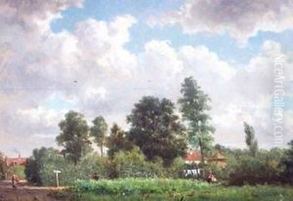 Dorfidyll Mit Zwiebelfeld Sowietier, Mensch- Und Baumstaffage - view 1