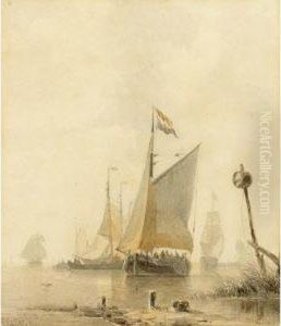 Shipping In A Calm by Everhardus Koster