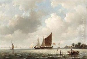 Sailing Vessels On A River