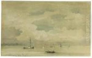 Shipping On The Ij, Amsterdam In The Distance