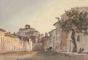 An Italian village bathed in sunlight by Harriet Cheney