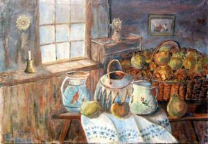 Stilleben Vor Dem Fenster by Jeno, Eugene Koszkol