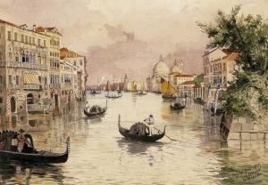 Venice Scene With Gondolas