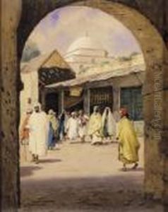 Bazzar In Tunis by Jeno, Eugene Koszkol