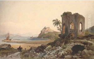 The Castel dell'Ovo on a promontory above the Bay of Naples by Harriet Cheney