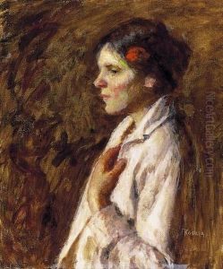 Woman With Flower In Her Hair by Jozsef Koszta