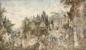 An Enchanted Garden by Vasili Aleksandrovich Kotarbinskii