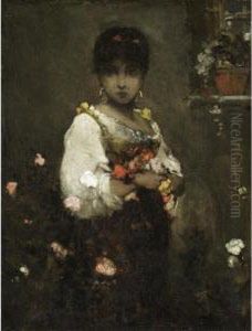 Eastern Beauty With Flowers Eastern Beauty With Flowers