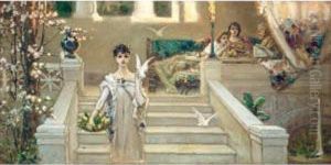 Roman Beauty With Doves by Vasili Aleksandrovich Kotarbinskii