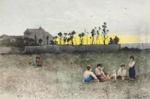 Children At Play by Vasili Aleksandrovich Kotarbinskii
