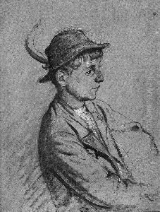 "bauernbub". Monogr. G.
 Hk. Und Dat. 94. Olskizze Auf Lwd. Auf Holz. 23,5 X 31 Cm.
 Rahmen