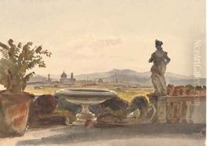 View of Florence from the terrace of Boccaccio's Villa by Harriet Cheney