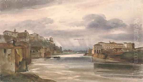 View of the Tiber from the Villa Bolognetti, Rome - view 1