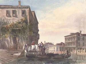 A traghetto at the steps of S. Stae, Venice