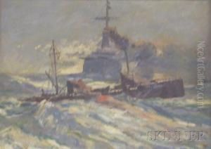 Marine Scene by Laszlo Kezdi Kovacs