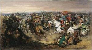 Battle Scene by Pavel Osipovich Kovalevskii