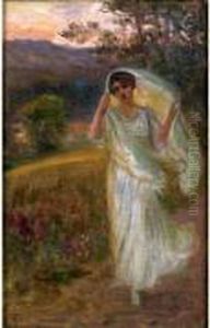 Elegante Dans Un Jardin by Leopold-Francois Kowalsky