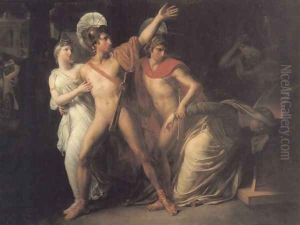 Castor and Polux Delivering Helen by Amable Paul Coutan
