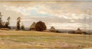 Haystacks by Josif Evstaf'Evic Krackovskij