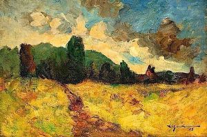 Champs De Ble Sous L'orage by Johann Viktor Kramer