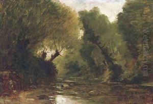 A forest stream - a study by Gustave Castan