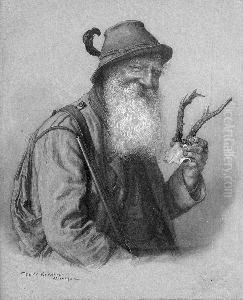 "jager". Aquarell, Weis Gehoht.
Sign. Rucks. Bez. "der Herr Forster". 23 X 18,5 Cm. Rahmen by Peter I Kramer