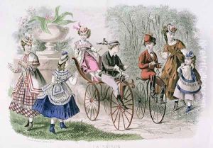 Children in the Park, from La Saison, Journal Illustre des Dames May 1869 by H. Colin