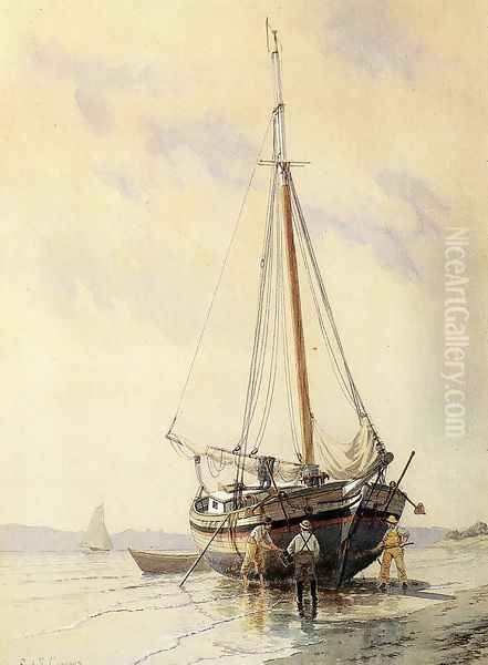 Sloop Aground on the Hudson - view 1
