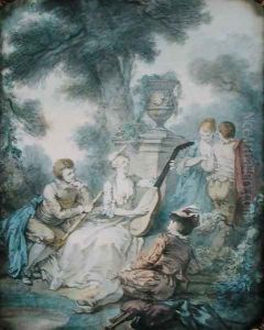 The Guitar Player by Jacques Philippe Caresme