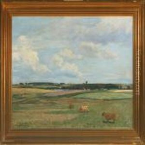 Grazing Cows In The Meadow by Fritz Kraul