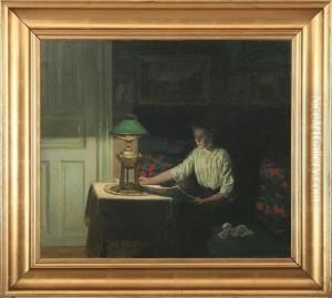 Interior With A Woman by Fritz Kraul