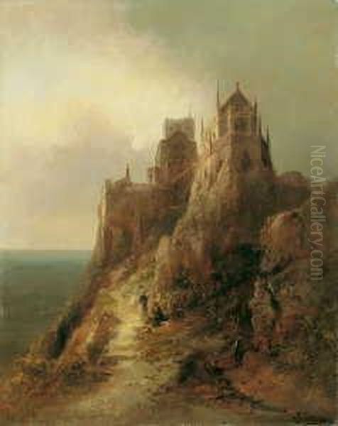 Eine Hoch Uber Dem Meeresstrand
Gelegene Burg. Davor Ein Paar. Signiert Unten Rechts: F. Krause. Ol Auf
Leinwand (doubliert). H 64; B 50 Cm. - view 1