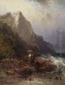 "waldweg Auf Der Insel Rugen" -
 "der Konigsstuhl. Motiv Von Der Stubbenkammer - Insel
 Rugen". by Franz Emil Krause