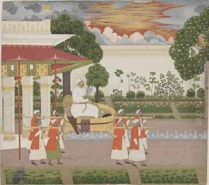 Muhammad Shah in a Palanquin, c.1730-40 by Chitarman
