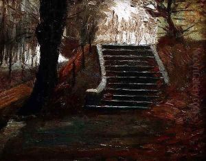 The steps at the Frederiksberg Gardens, Copenhagen by Christian Clausen