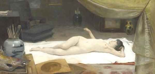 A Reclining Nude in a Studio - view 1