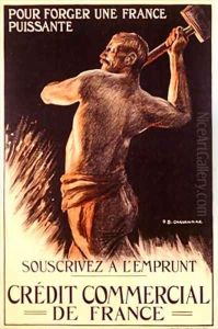 Poster advertising the French National Loan First World War by B. Chavannaz