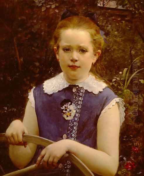 Young Girl With Circle Toy - view 1