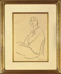 Seated Lady by Rudolf Kremlicka