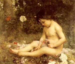 Gathering Woodland Flowers by Louis Courtat