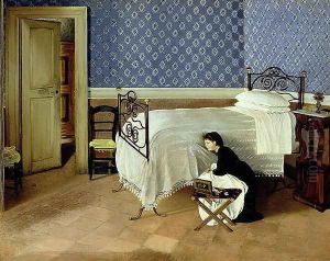 Interior with a figure by Adriano Cecioni