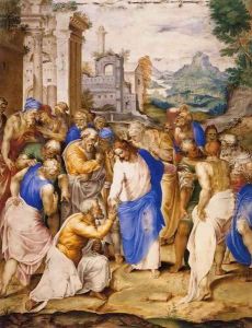 Christ Giving the Keys to St Peter by Giovanni B. (Il Genvovese) Castello