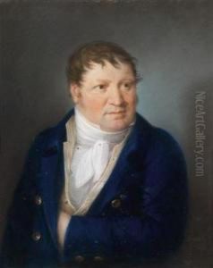Bildnis Eines Herrn In Kobaltblauem Rock Und Plastron by Johann Lorenz Kreul